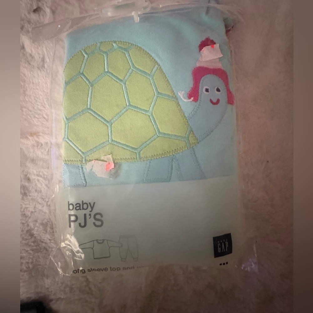 GAP Kids Turtle Pajama Set - Light Blue and Lime